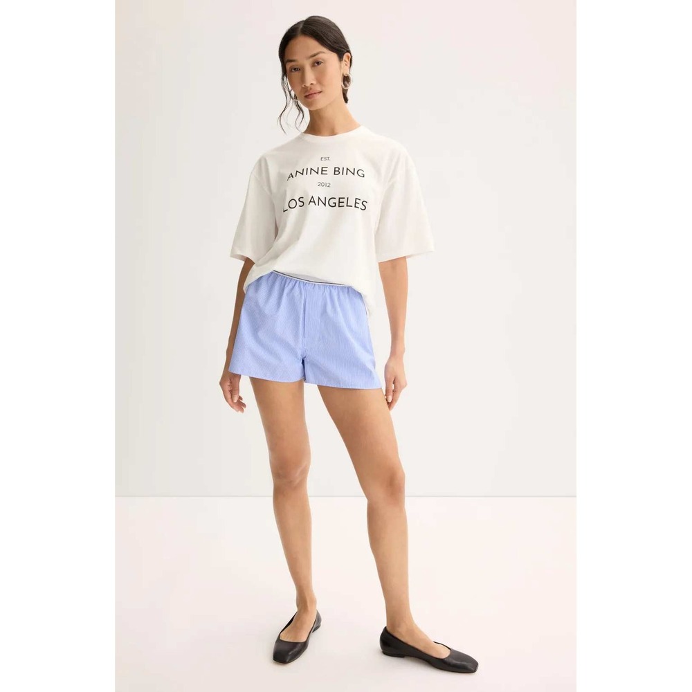 Anine Bing Los Angeles Graphic Tee White Oversized Cotton T-Shirt Large L